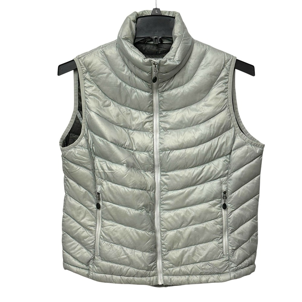 LL Bean Women's Ultralight Downtek Down Vest Size Small Petite Grey Gorpcore